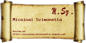 Micsinai Szimonetta névjegykártya